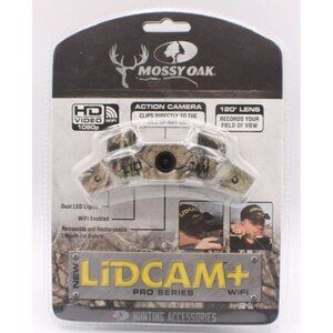 Lidcam+ Pro Series Action Camera Clips to Hat HD 1080p WiFi Camo Mossy Oak New